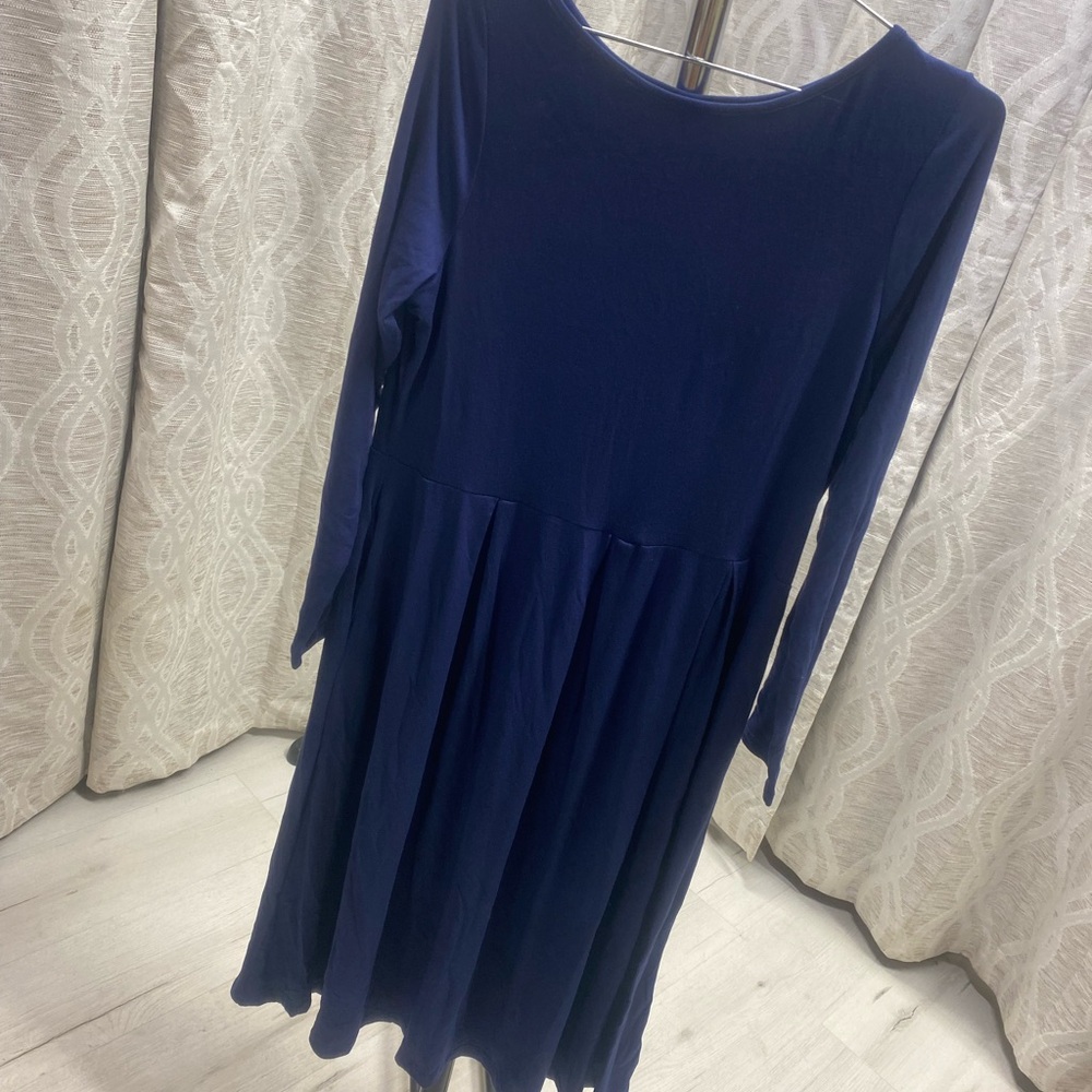 24/7 Comfort Apparel Deep Blue Maxi Dress